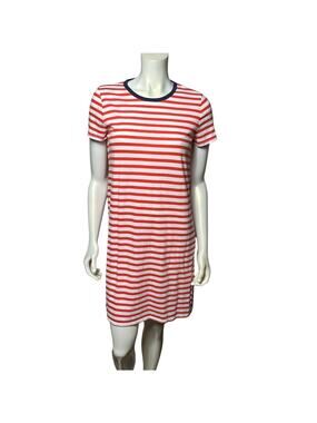 J.Crew Re-Imagined Red & White Striped T-Shirt Dress Size S Eco-Friendly Cotton